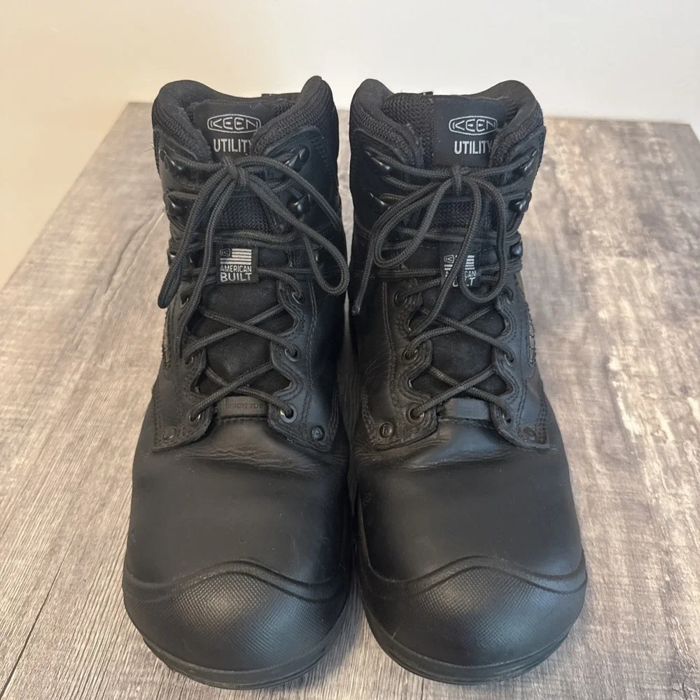 Keen Utility Mens Black Leather Waterproof Carbon Toe Work Boots 1026486 Size 10